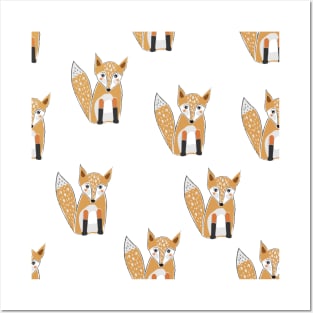 Sweet Fox Pattern Posters and Art